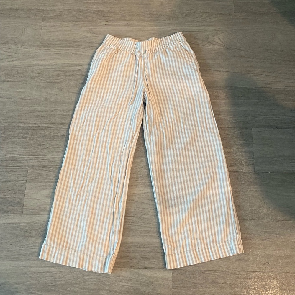 White and Tan Striped Women’s Bottoms